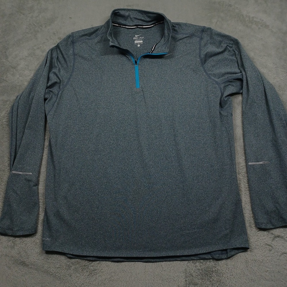 Nike Sweater Mens XL Gray‎ 1/4 Zip Dri Fit Activewear Casual Gym Training